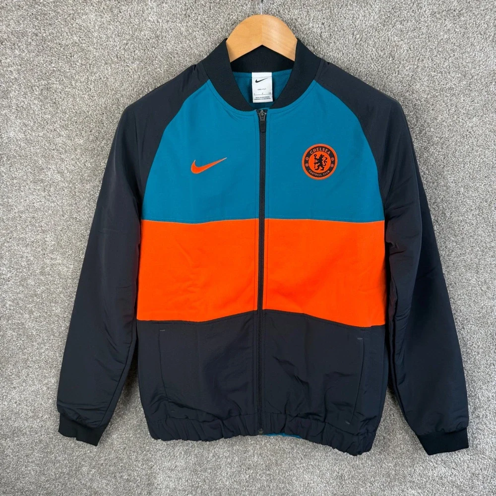 Nike Chelsea FC Dri-FIT Soccer Track Jacket Blue Orange Mens Small NEW